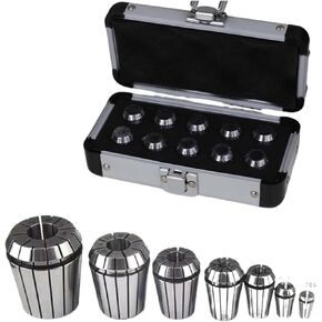 ER Collet ER40 ER32 ER25 ER20 ER16 Set Spring Collet Chuck UP for Milling Tool Handle Engraving Machine Metal Aluminum Box(Up (0.003mm),ER16-12Pcs)
