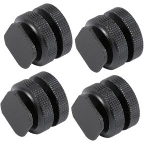 HOMSFOU 4pcs Aluminum Alloy Hot Shoe Flash Adapter Tripod Screw Mount Durable Dual Design for Screw Cameras Tripods Microphones and Monitors