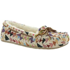 Minnetonka Lodge Trapper Women's Slipper, 5 C/D US, Cream-Kaleidoscope-Natural