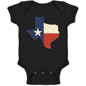 Pop Threads Texas Flag Lone Star State Map Retro Proud Texan Baby Toddler Kids Girl Boy T-Shirt