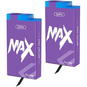 2 Packs Battery Replacement for Gopro Max 360 Gopro ACDBD-001 ACBAT-001 Sport Camera Accessories