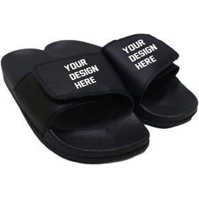 Custom Slides Sandals Shoes with Adjustable Strap Add your Text or Image