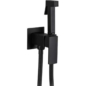 Black Handheld Bidet Sprayer for Toilet, Portable Baby Cloth Diaper Sprayer Kit Brass Bidet Sprayer Set Wall Mount Toilet Bidet Sprayer Kit with Hot and Cold Water, for Personal Hy
