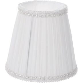 Gadpiparty Easy Install Clip-on Lamp Shade White Fabric Lamp Cover Decorative Chandelier Accessories