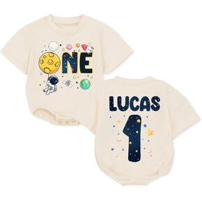 Custom Birthday Space One Boy Romper, First Trip Around The Sun Outfit Boy, First Trip Around The Sun