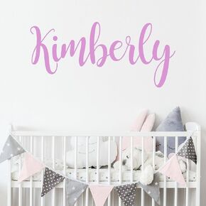 Personalized Custom Name Wall Decal for Baby Girl Nursery Room - Anti-Glare Large Matte Vinyl Monogram Lettering - Safe on Walls & Paint - Made in USA