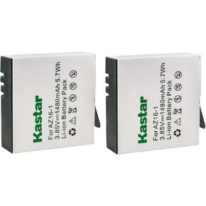 Kastar 2-Pack Battery Replacement for Xiaomi YI AZ16-1, Xiaomi YI AZ16-2 Battery, Xiaomi Yi 4K, Xiaomi Yi 4K+, Xiaomi Yi Lite, Xiaomi YI 360 VR Sport Action Camera Camcorder