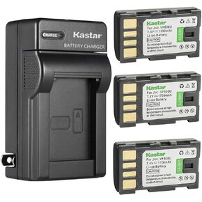 Kastar 1-Pack BN-VF808 Battery and AC Wall Charger Replacement for JVC GR-D796US GR-D820 GR-D820EK GR-D850 GR-D850EK GR-D850EX GR-D850US GR-D851 GR-D853 GR-D860 GR-D860EK GR-D870 GR-D870EK GR-D870US