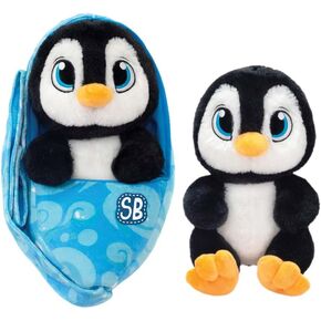Penguin Swaddle Baby Plush, Stuffed Animal Keepsake & Sling Carrier, 9.5" Soft & Squishy Baby Penguin Plushie Ideal Gift, Perfect for Kids, Toddlers, Baby Shower