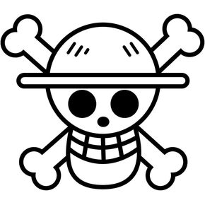 One Piece Logo Black Vinyl Decal Sticker Art Decor for Room, Car, Laptop, Computer, Desk