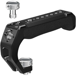 Universally DSLR Camera Top Handle Handgrip with Cold Shoe Mount 1/4 3/8 ARR Locating Hole for Accessories Attachment