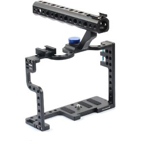 Feichao 1/4 بوصة كاميرا ثقب ملولبة زاوية حرة مع مقبض أعلى حذاء حار/بارد متوافق مع كاميرا Panasonic Lumix GH5 GH5S DSLR