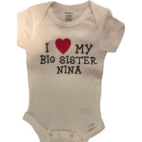 i love my big sister baby onesie ® - personalized baby sister clothes bodysuit - infant sister one piece