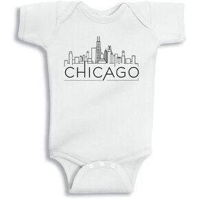 TATY Kids Skyline Chicago Illinois Baby Infant Bodysuit