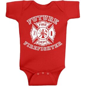 Threadrock Unisex Baby Future Firefighter Bodysuit