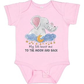 inktastic My Titi Loves Me To the Moon and Back Elephant Family Baby Bodysuit