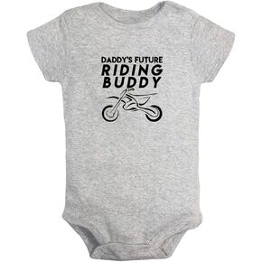 iDzn Daddy's Future Motocross Riding Buddy Funny Rompers Newborn Baby Bodysuits Infant Jumpsuits Outfits Clothes