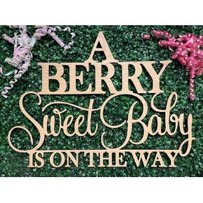 A Berry Sweet Baby is on the way Sign for for Backdrop,Baby Shower Wall Decorations for Berry Birthday Decor,Strawberry Theme Backdrop