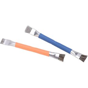 فرشاة Mini Motherboard Cleaning Brush قوية وطويلة الأمام للسبائك الصلب للتنظيف الدقيق ، مناسبة لتنظيف المكونات الإلكترونية المختلفة (2 مساءً ، البرتقالي ، الأزرق)