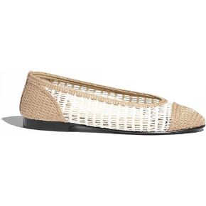 Mesh Raffia Ballet Flats Shoes for Women Mary Jane Flat Woven Round Cap Toe Dress Casual Comfortable Ballerina