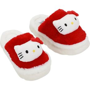 Hello Kitty Plush Character Heads Women's Brown Mules