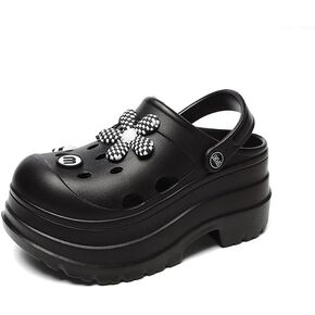 Women's Platform Clogs Slip On Slides Shoes Beach Sandals Gardener Clog Hight Heels Mule Slippers Garden Shoes