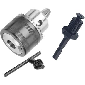 1.5-13mm Converter 1/2"-20UNF Key Drill Chuck Thread Quick Change Adapter SDS 1/4" Hex Impact Driver Wrench Bit Connecting Rod Chuck