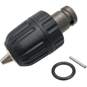 5pcs 10/13mm Keyless Drill Chuck Converter 3/8"- Thread Change Adapter Shank 1/4" Quick 24UNF Metal SDS-Plus Hex Wooking Chuck(10mm)