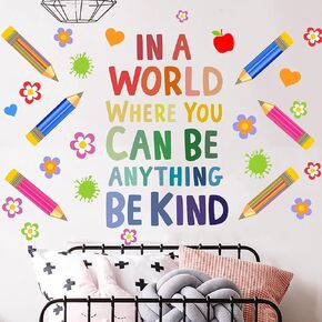Inspirational Quote Wall Decals Colorful Kids Peel and Stick Wallpaper Cute Motivational Wall Stickers for Nursery Kids Room Preschool Classroom Door Playroom Wall Decor