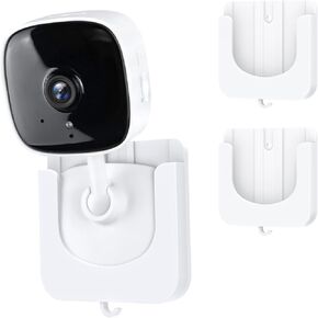 2Pack Self-Adhesive Wall Mount Holder Fits for Tapo Indoor Security Camera C100/C101/C110/C111/Kasa Smart Security Camera EC60/KC400/KC100/KC105, No Drill Wall Mount Bracket Fits TP Link Camera