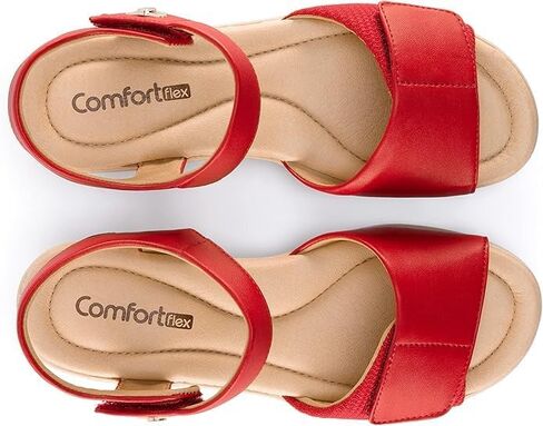 Comfortflex Olivia Women's Orthopedic Songals مع دعم القوس - نعل ناعمة ملطخة ، وأشرطة الفيلكرو القابلة للتعديل ، وكعب إسفين خفيف الوزن - صندل المشي والسفر in Saudi Arabia