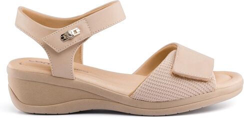 Comfortflex Olivia Women’s Orthopedic Sandals with Arch Support – Soft Cushioned Insole, Adjustable Velcro Straps, Lightweight Wedge Heel – Walking & Travel Sandals in Saudi Arabia