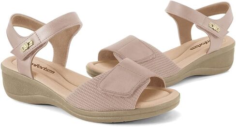 Comfortflex Olivia Women’s Orthopedic Sandals with Arch Support – Soft Cushioned Insole, Adjustable Velcro Straps, Lightweight Wedge Heel – Walking & Travel Sandals in Saudi Arabia