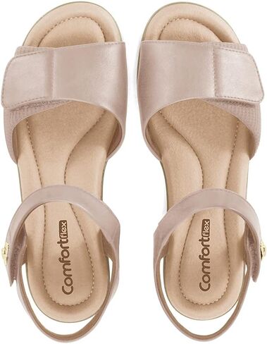 Comfortflex Olivia Women’s Orthopedic Sandals with Arch Support – Soft Cushioned Insole, Adjustable Velcro Straps, Lightweight Wedge Heel – Walking & Travel Sandals in Saudi Arabia