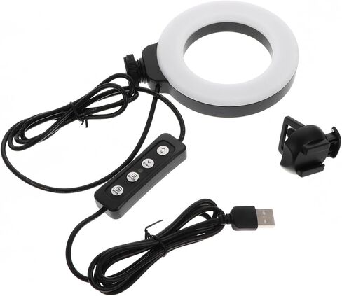 مصباح LED Doitool لمؤتمرات الفيديو البث الماكياج مقطع محمول ضوء سطوع قابلة للذات للاجتماعات عن بُعد على الإنترنت in Saudi Arabia