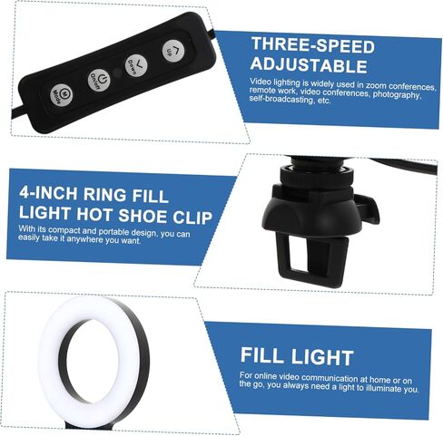 مصباح LED Doitool لمؤتمرات الفيديو البث الماكياج مقطع محمول ضوء سطوع قابلة للذات للاجتماعات عن بُعد على الإنترنت in Saudi Arabia