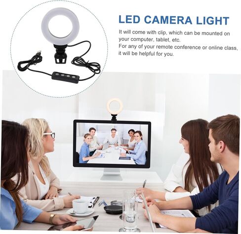 مصباح LED Doitool لمؤتمرات الفيديو البث الماكياج مقطع محمول ضوء سطوع قابلة للذات للاجتماعات عن بُعد على الإنترنت in Saudi Arabia