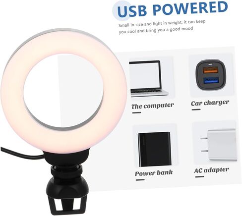 مصباح LED Doitool لمؤتمرات الفيديو البث الماكياج مقطع محمول ضوء سطوع قابلة للذات للاجتماعات عن بُعد على الإنترنت in Saudi Arabia