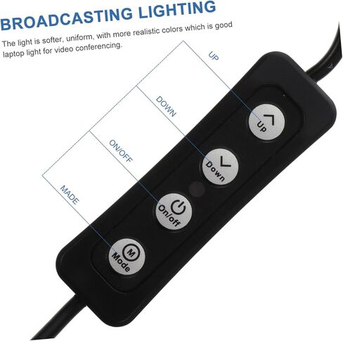 مصباح LED Doitool لمؤتمرات الفيديو البث الماكياج مقطع محمول ضوء سطوع قابلة للذات للاجتماعات عن بُعد على الإنترنت in Saudi Arabia