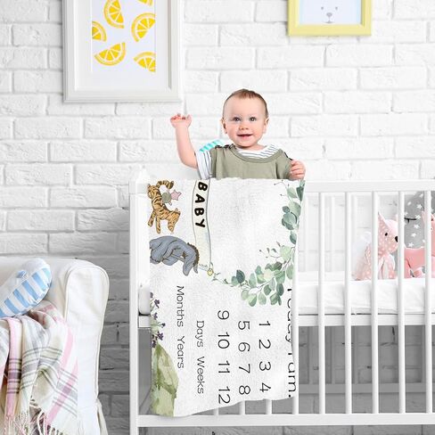Winnie Baby Milestone Blanket, Winnie Newborn Month Blankets for Babies, Newborn Photography Background Decor, Perfect for Baby Shower Birthday Party in Kuwait