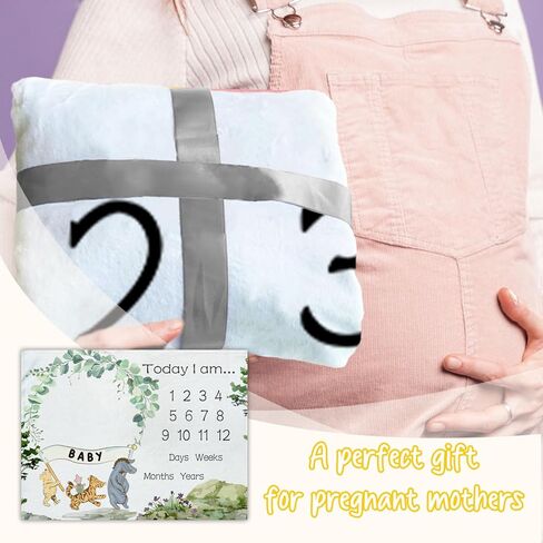 Winnie Baby Milestone Blanket, Winnie Newborn Month Blankets for Babies, Newborn Photography Background Decor, Perfect for Baby Shower Birthday Party in Kuwait