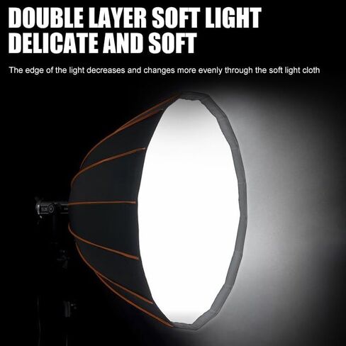REFLEX CAMERA 90cm Deep Parabolic Softbox Diffuser Kit – Bowens Mount, Professional Lighting with Grid & Dual Diffusers for Photography & Video, Quick Setup, Studio/Outdoor Use in Saudi Arabia