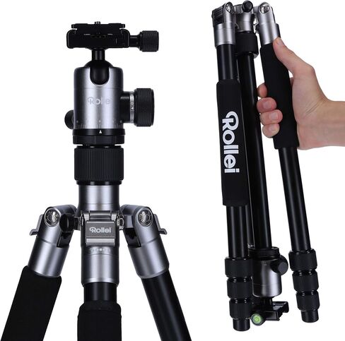 Rollei C5i - ترايبود الألومنيوم مع رأس الكرة البانورامي - ARCA SWISS COMPATIBLE - MAX. تحميل 8 كجم - التيتانيوم in Kuwait