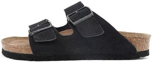 UIKGITP Women's Slide Sandals Cork Footbed Summer Suede Walking Buckle Flat Comfort Slip On Slippers in Saudi Arabia