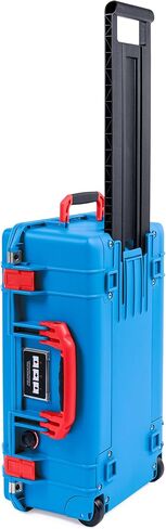 ColorCase Pelican Air 1535 Carry-on Case Electric Blue - Medium Size Waterproof Case with TrekPak Divider System & Mesh Lid Organizer - Red Handles & Latches in Saudi Arabia