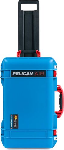 ColorCase Pelican Air 1535 Carry-on Case Electric Blue - Medium Size Waterproof Case with TrekPak Divider System & Mesh Lid Organizer - Red Handles & Latches in Saudi Arabia