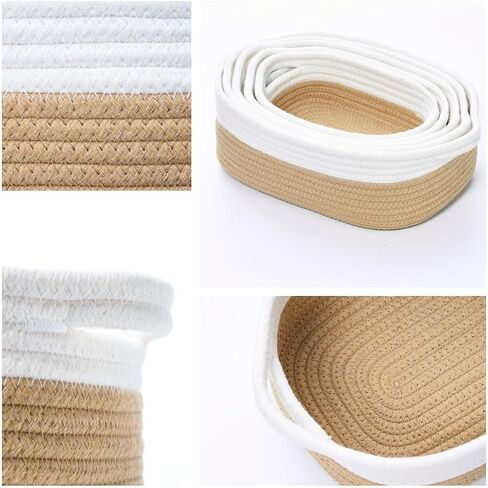 Storage Basket Set – 5-Piece Baskets for Organizing Home, Shelves, Nursery, Bathroom, Dog Toys, Small to Large Decorative Baskets – Off White in Saudi Arabia
