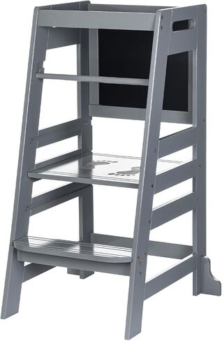 Unicoo Bamboo ارتفاع قابلة للتعديل Kids Kids Strow ، Toddler Learning Tower & Helper Stool للحمام ، عداد المطبخ - مصمم لنمو الأطفال واستقلاله (P042 -Antique Brown) in Kuwait