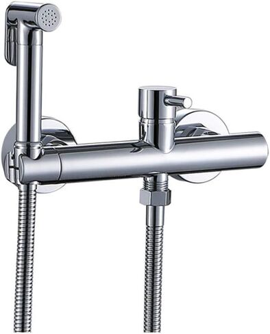Faucets Matte Black & Chrome BathroomSprayer Kit, Solid Brass Hot and Cold Mixer Wall MountedFaucet,Chrome(Chrome) in Saudi Arabia