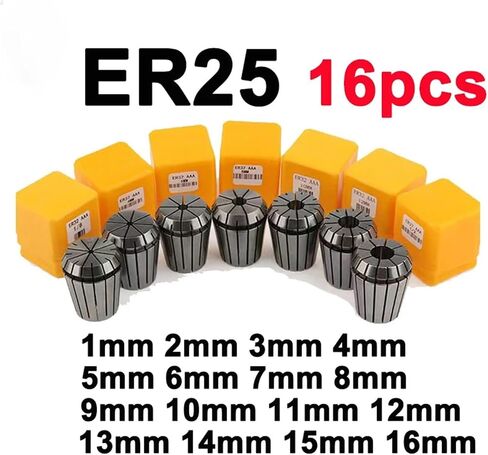 ER11 ER16 ER20 ER25 Collet Chuck Set 1-16mm Spring Collet For Machining Center Engraving Machine Lathe Mill Tool ER Collet(ER25 10pcs (1-16mm)) in Saudi Arabia
